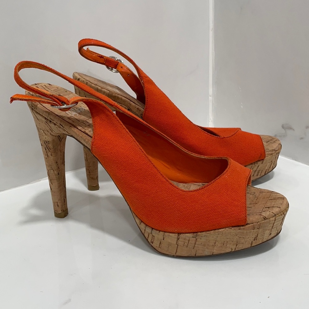 Orange Slingback Sandals